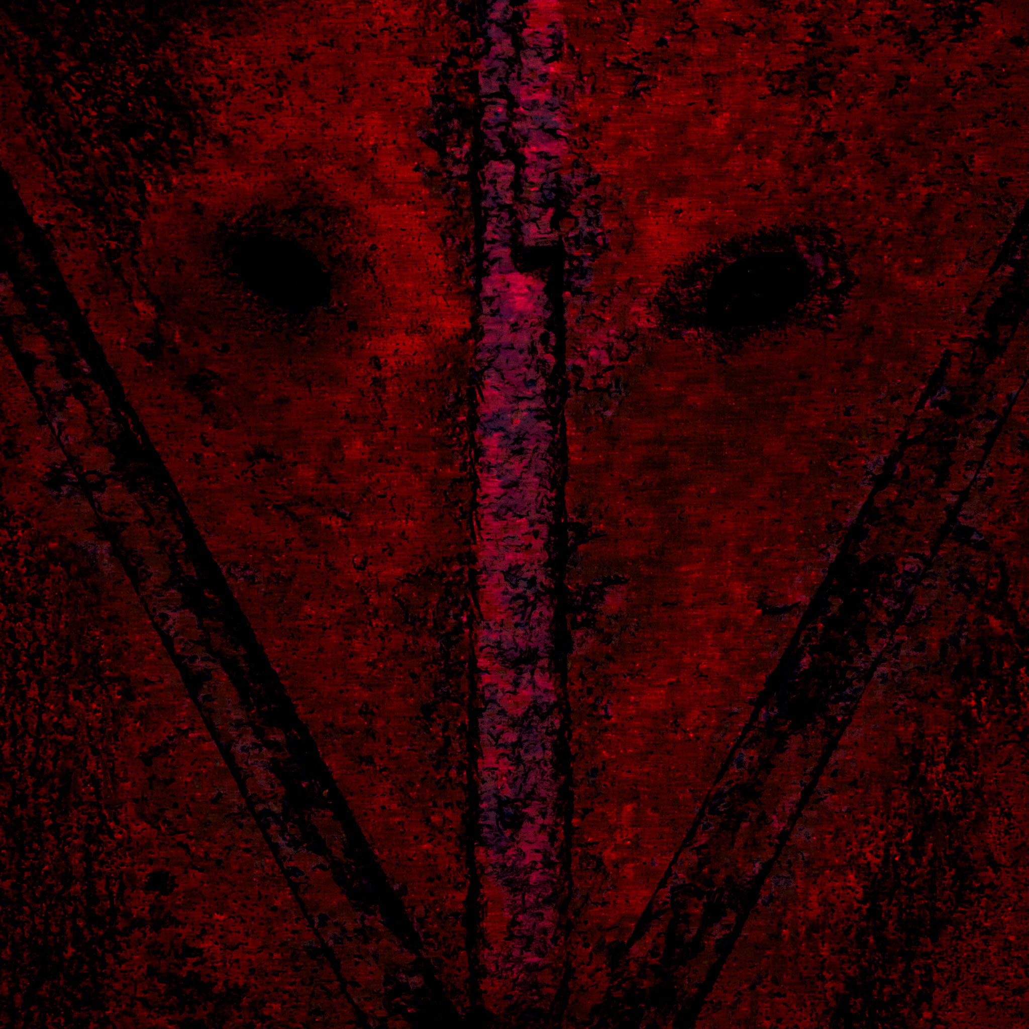 Veggbilder |  | Red metal mask | fotokunst kunstfoto foto kunst bilder aluminiumsplate wall art