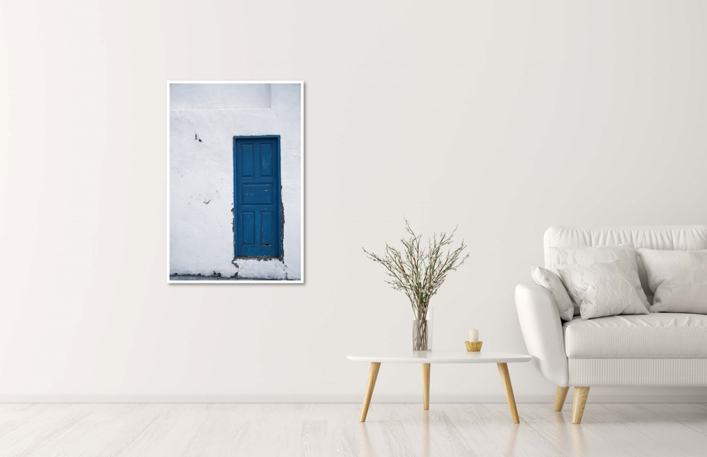 Veggbilder | Blå inngang | Blue entrance | fotokunst kunstfoto foto kunst bilder aluminiumsplate wall art