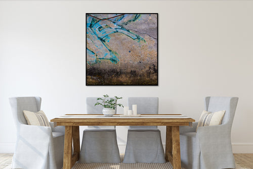 Blå fabel på mur