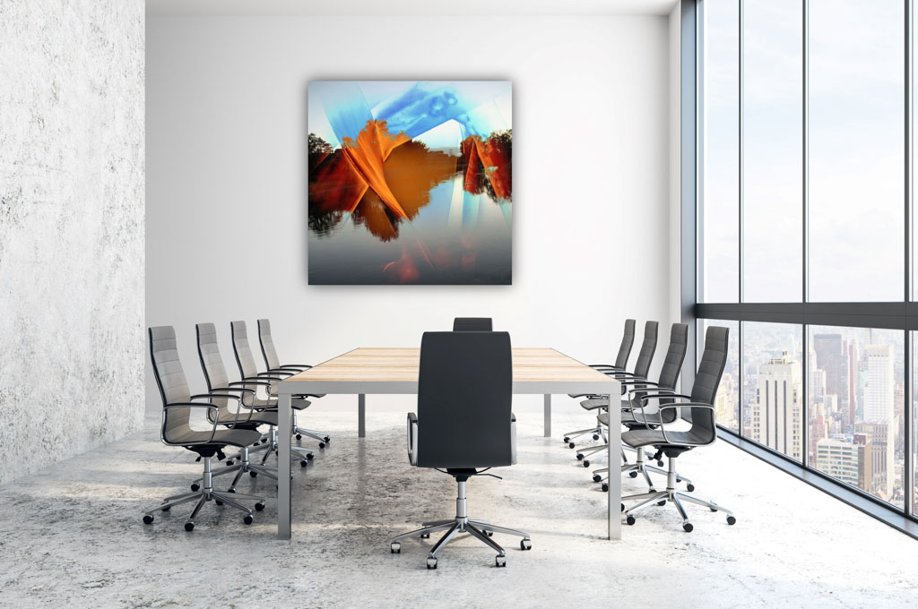 Veggbilder | Symfoni i blått og oransj | Blue and Orange Symphony | fotokunst kunstfoto foto kunst bilder aluminiumsplate wall art