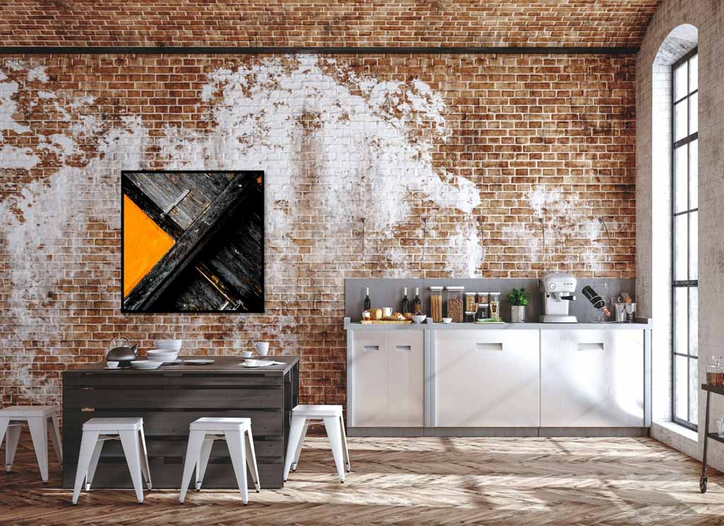 Veggbilder | X i oransje og svart | X in orange and black | fotokunst kunstfoto foto kunst bilder aluminiumsplate wall art