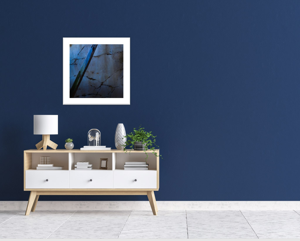 Veggbilder | Bjelke  i blått | Beam in blue | fotokunst kunstfoto foto kunst bilder aluminiumsplate wall art